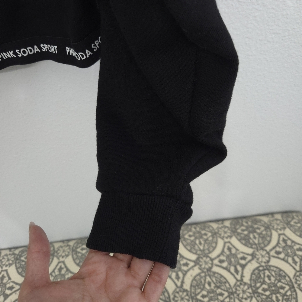 Pink Soda Sport Black Cropped Hoodie - Picture 6 of 8